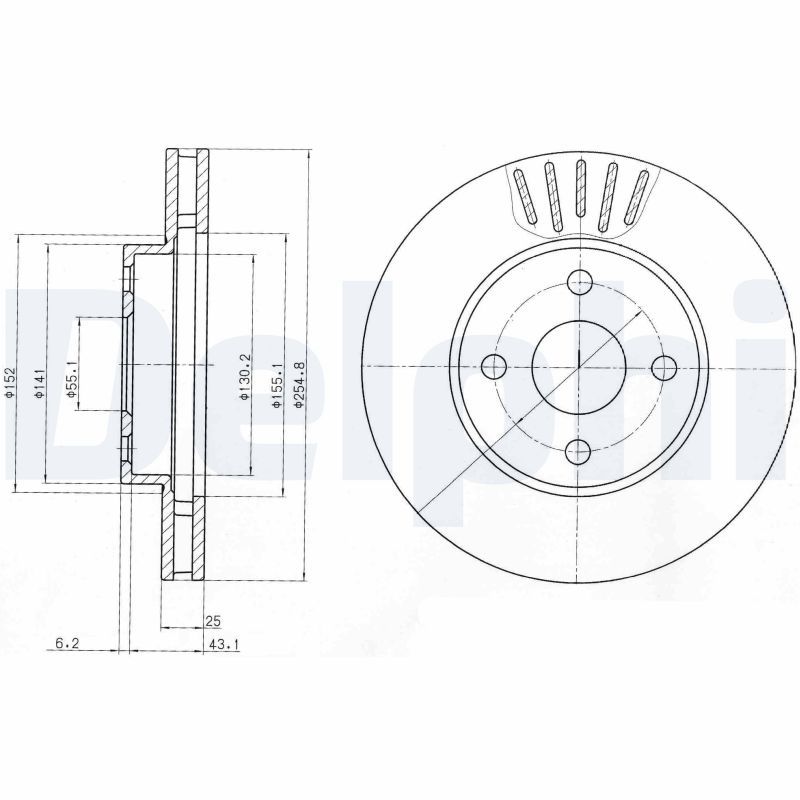 DELPHI BG3781 Brake Disc