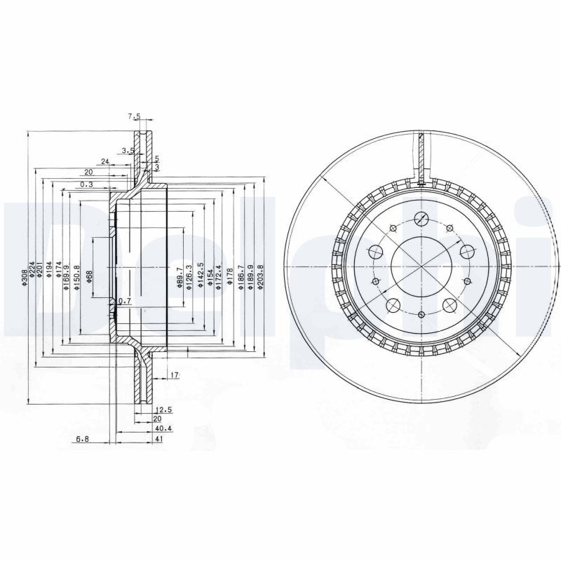 DELPHI BG3782C Brake Disc