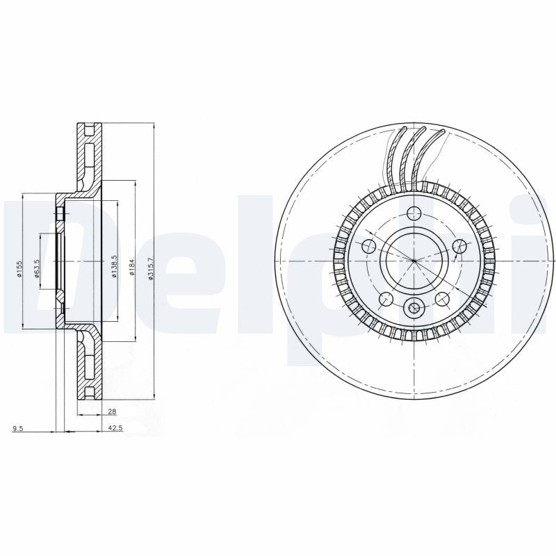 DELPHI BG3784 Brake Disc