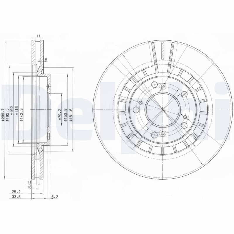 DELPHI BG3796 Brake Disc