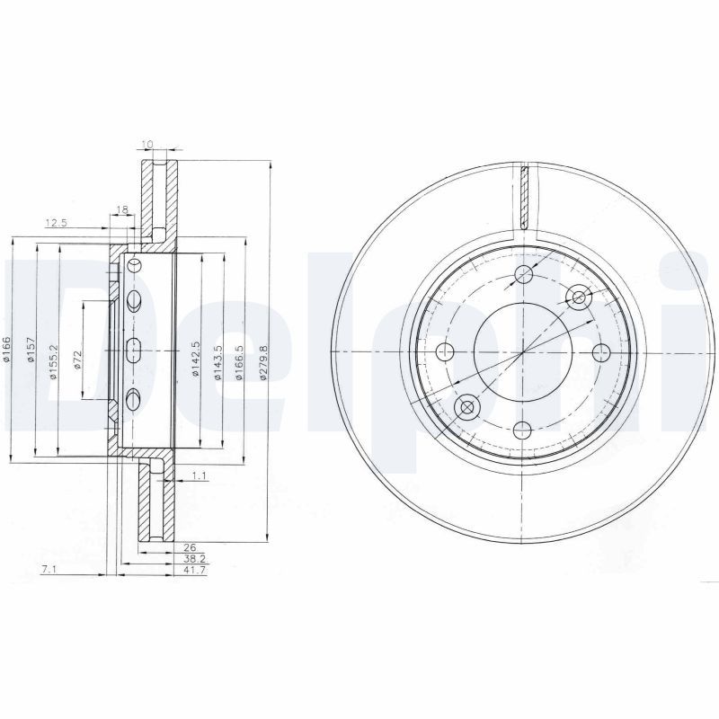 DELPHI BG3800 Brake Disc
