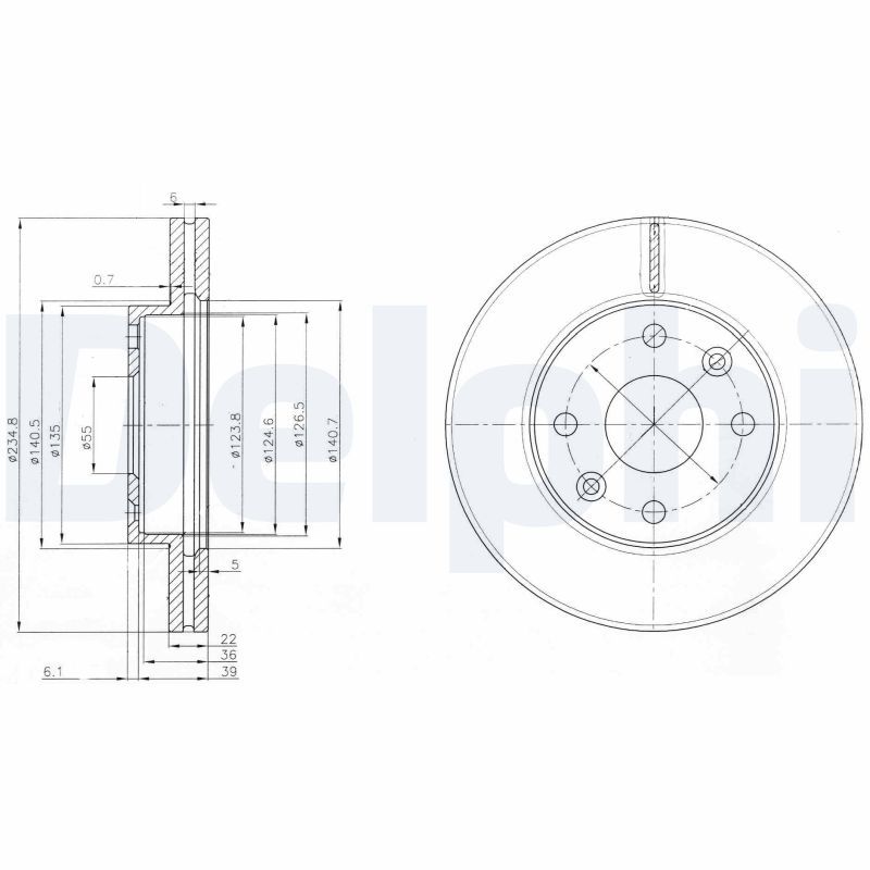 DELPHI BG3802 Brake Disc