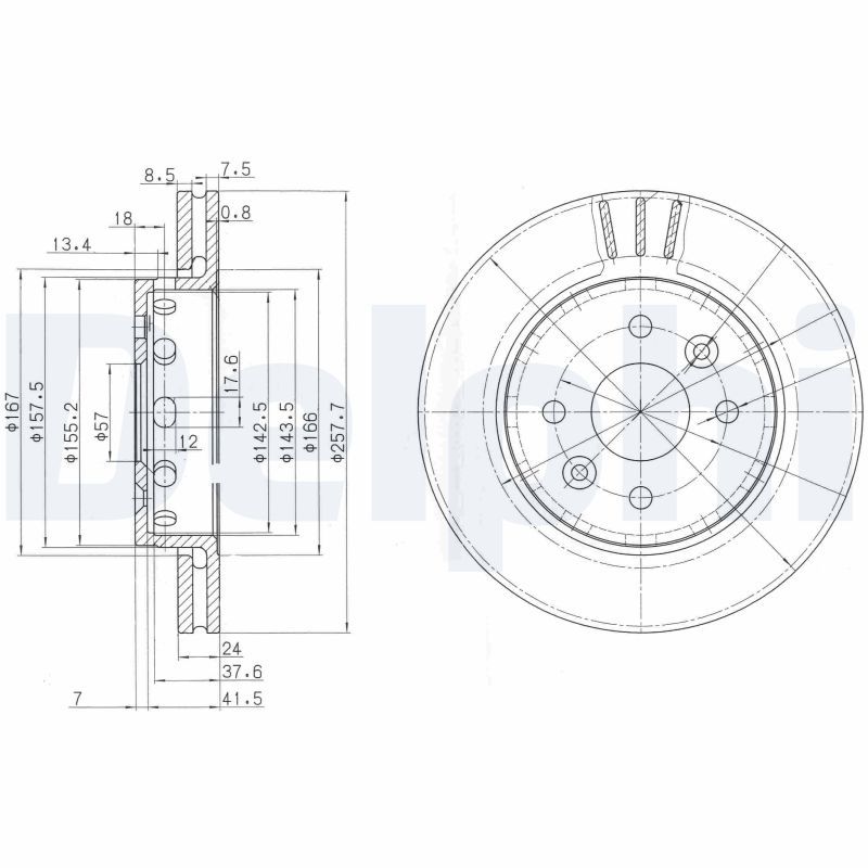 DELPHI BG3803 Brake Disc