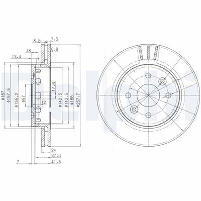 Brake Disc DELPHI BG3803