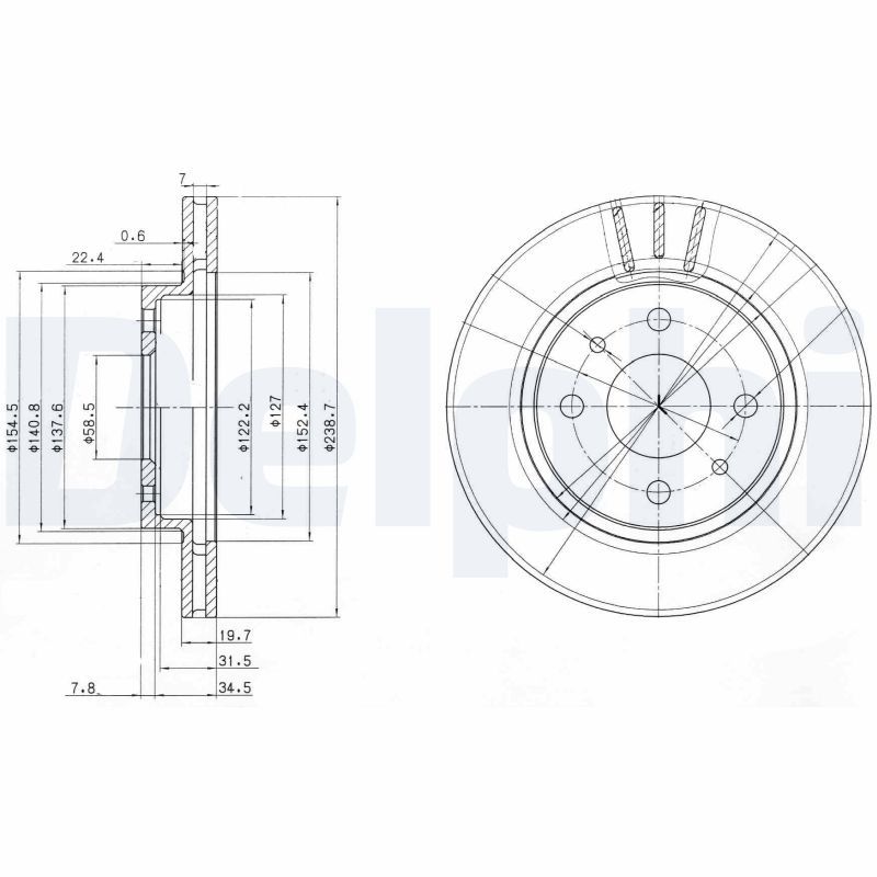 DELPHI BG3805 Brake Disc