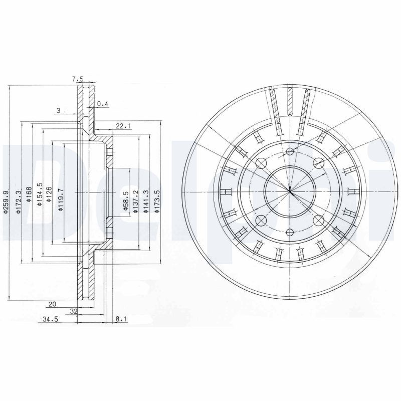 DELPHI BG3806 Brake Disc