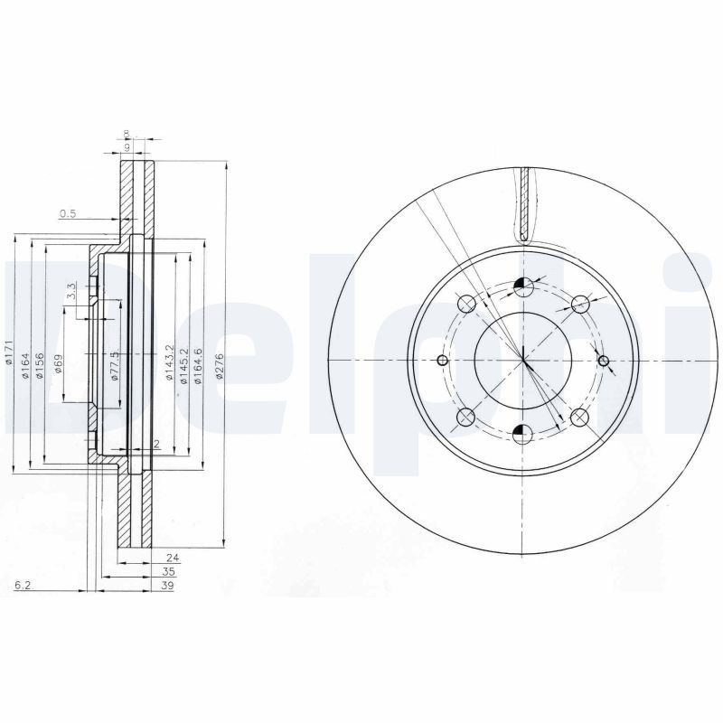 DELPHI BG3810 Brake Disc