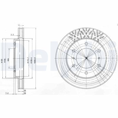 Brake Disc DELPHI BG3812