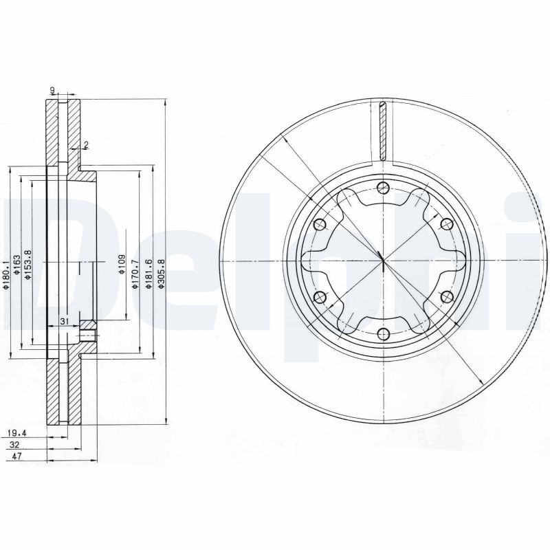 DELPHI BG3817 Brake Disc