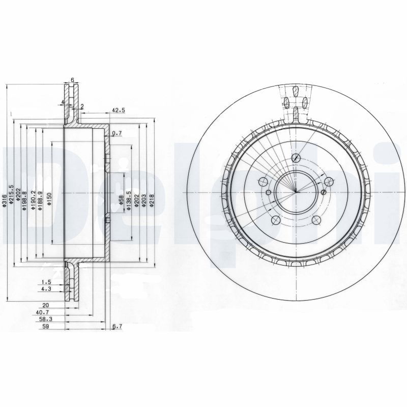 DELPHI BG3819 Brake Disc