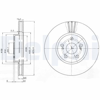Brake Disc DELPHI BG3823