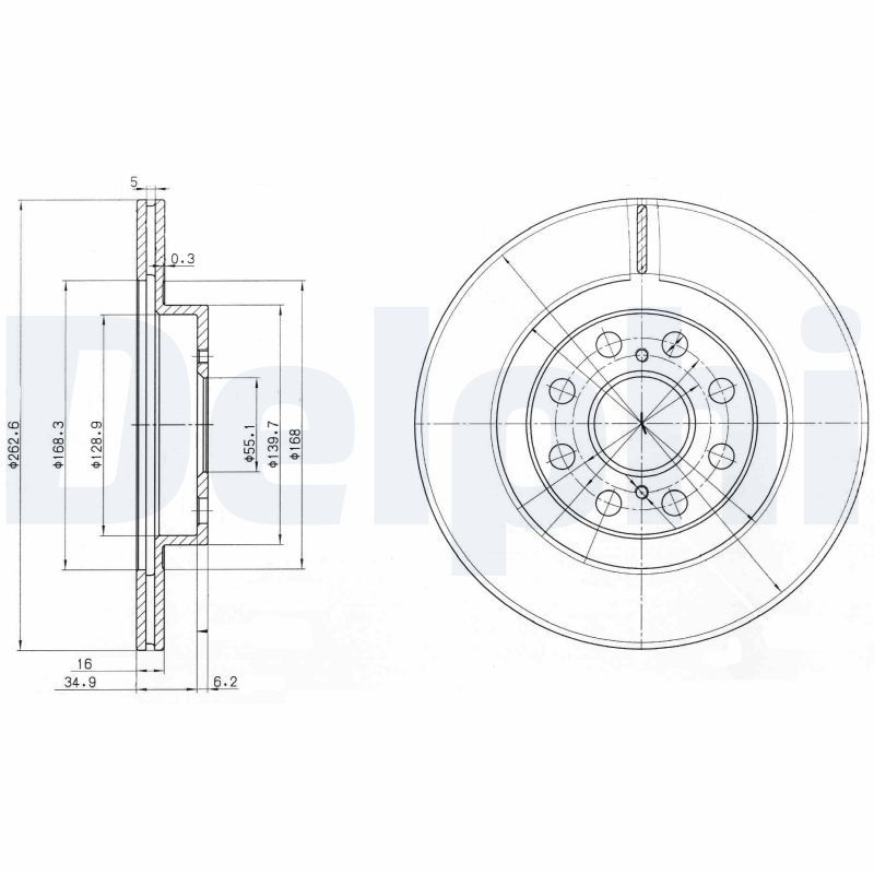 DELPHI BG3825 Brake Disc