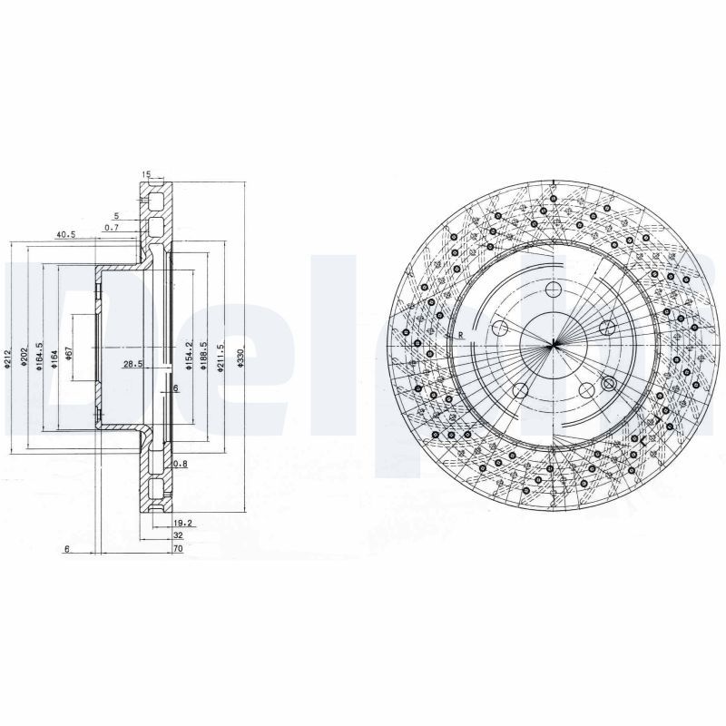 DELPHI BG3827 Brake Disc