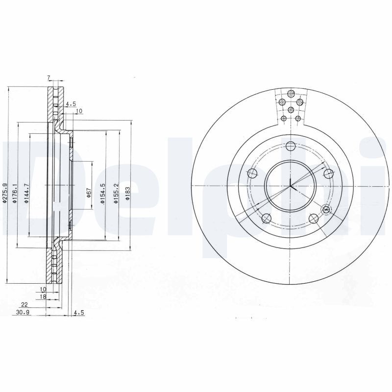 DELPHI BG3829 Brake Disc