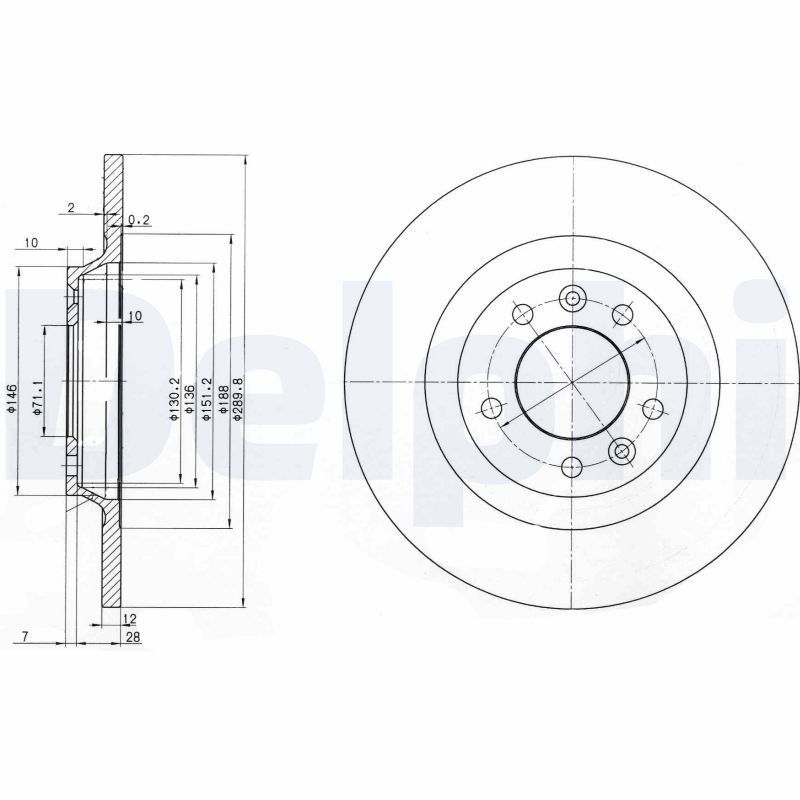 DELPHI BG3836 Brake Disc
