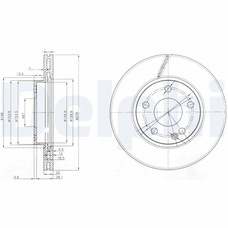 DELPHI BG3845C Brake Disc