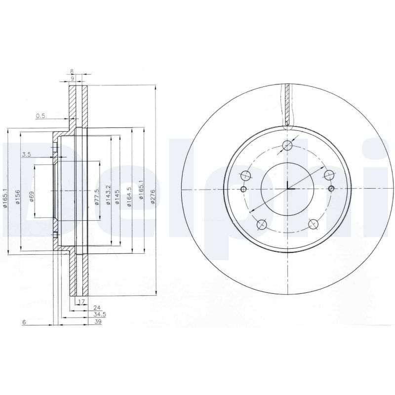 DELPHI BG3848 Brake Disc