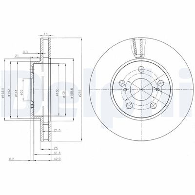 Brake Disc DELPHI BG3850
