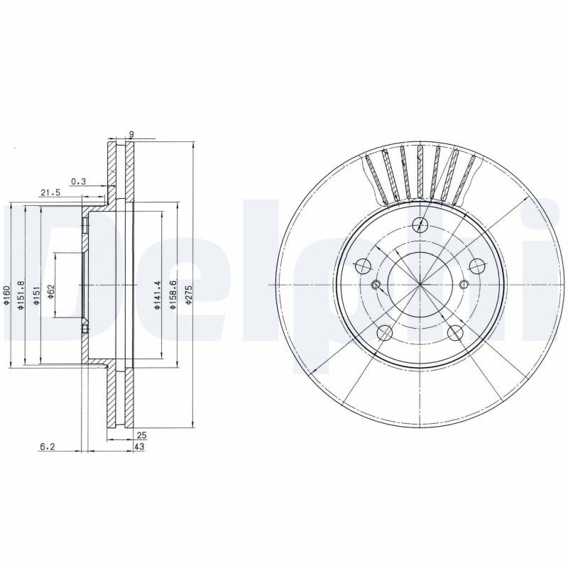 DELPHI BG3856 Brake Disc