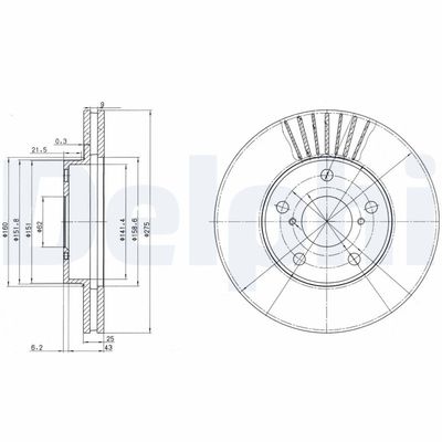 Brake Disc DELPHI BG3856