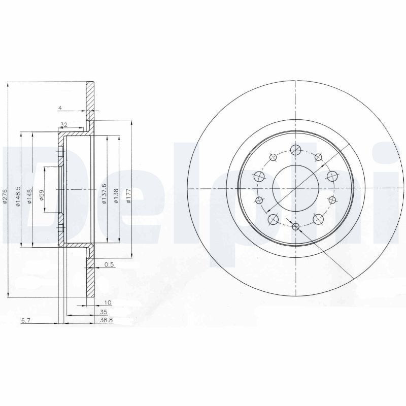 DELPHI BG3857 Brake Disc