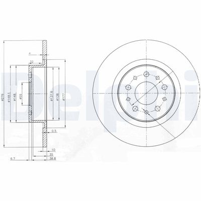 Brake Disc DELPHI BG3857