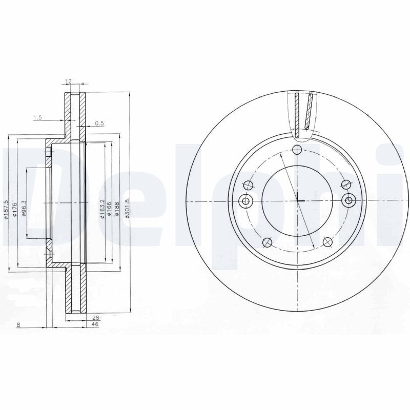 DELPHI BG3858 Brake Disc