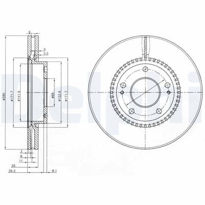 Brake Disc DELPHI BG3861C