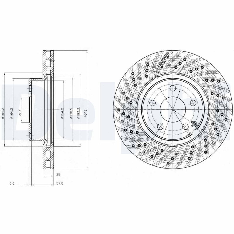 DELPHI BG3882 Brake Disc