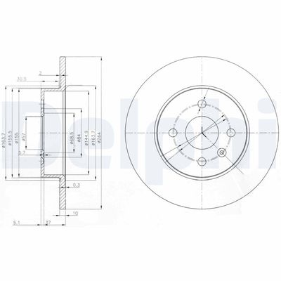 Brake Disc DELPHI BG3885