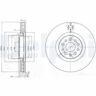 Brake Disc DELPHI BG3898