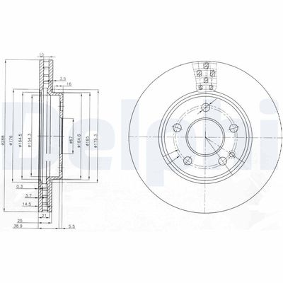 Brake Disc DELPHI BG3909
