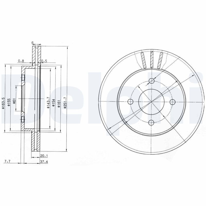 DELPHI BG3932 Brake Disc