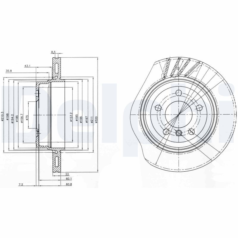 DELPHI BG3943 Brake Disc