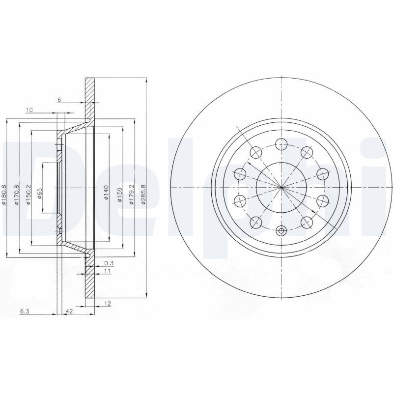 DELPHI BG3954 Brake Disc