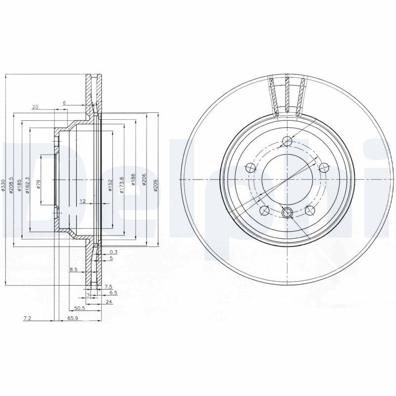 DELPHI BG3959 Brake Disc