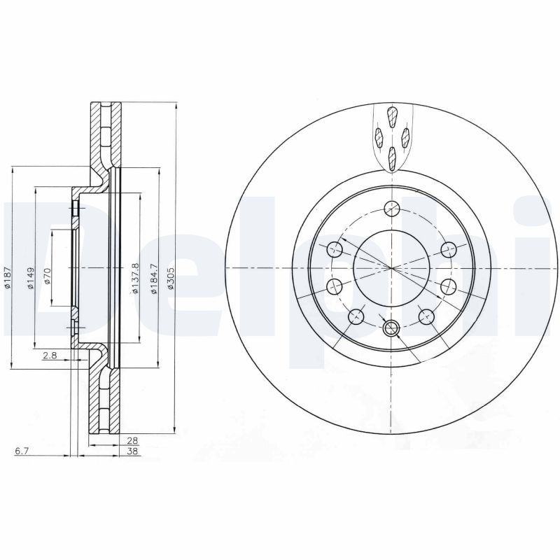 DELPHI BG3963 Brake Disc