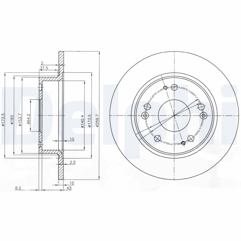DELPHI BG3964 Brake Disc