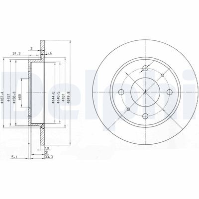 Brake Disc DELPHI BG3971