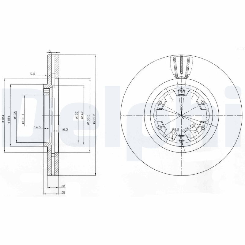 DELPHI BG3972 Brake Disc