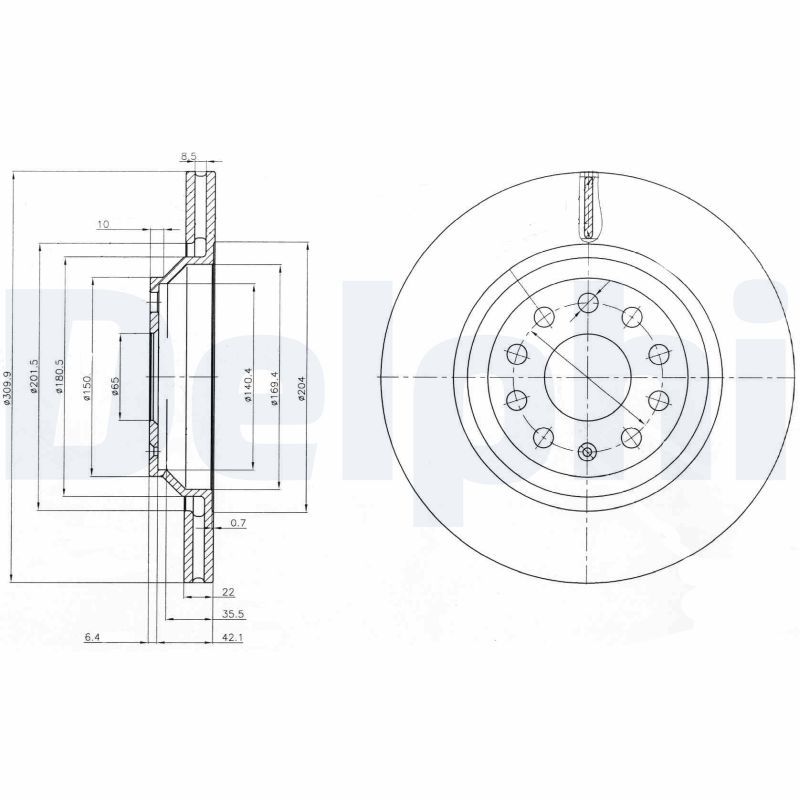 DELPHI BG3975 Brake Disc