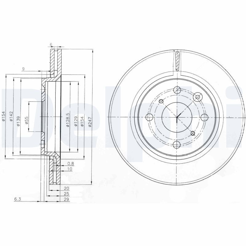 DELPHI BG3976 Brake Disc