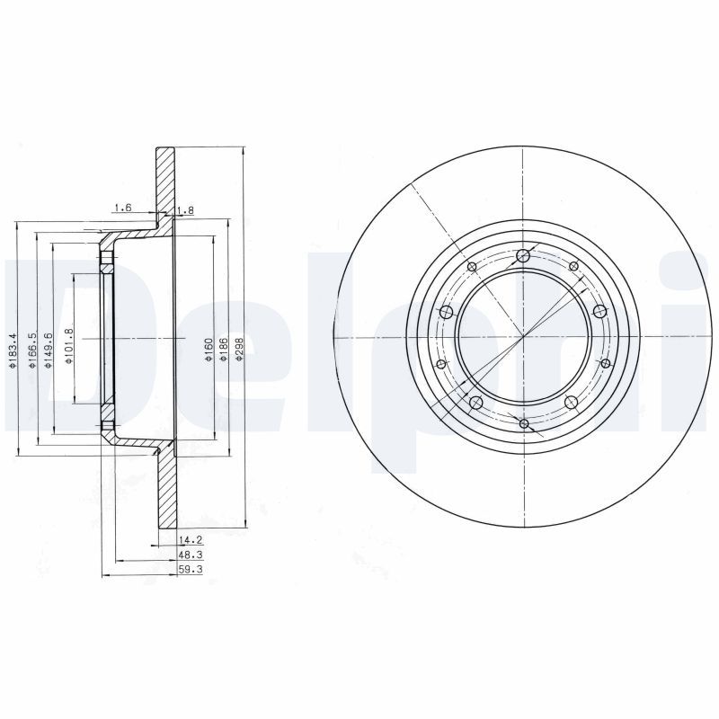 DELPHI BG3982 Brake Disc