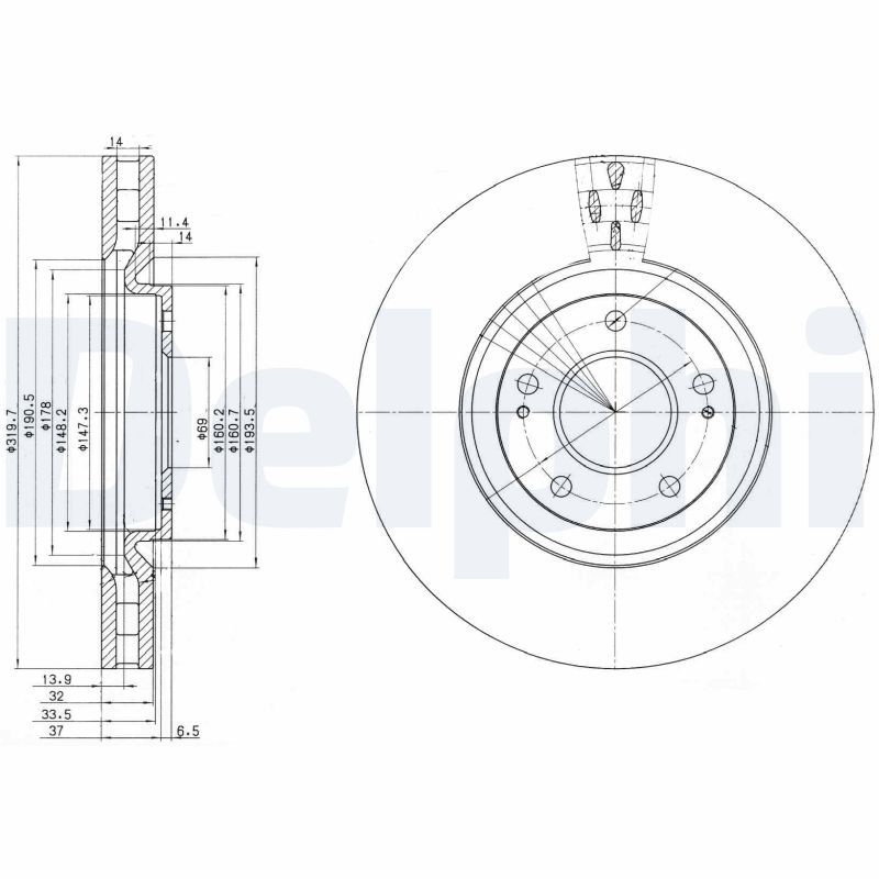 DELPHI BG3988 Brake Disc