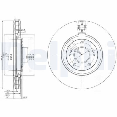 Brake Disc DELPHI BG3988