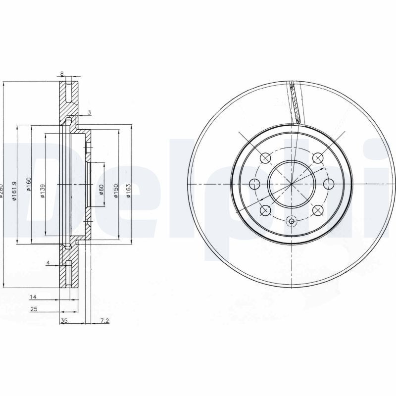 DELPHI BG3989 Brake Disc