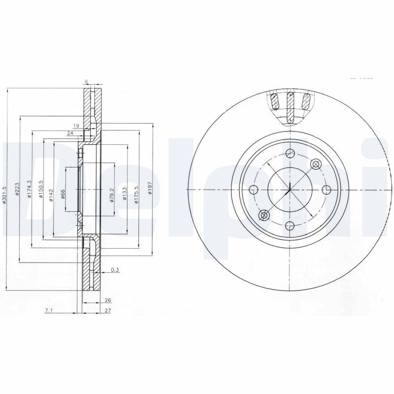 DELPHI BG4002 Brake Disc
