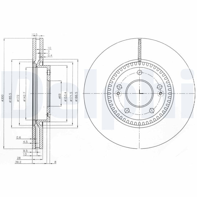 DELPHI BG4011 Brake Disc