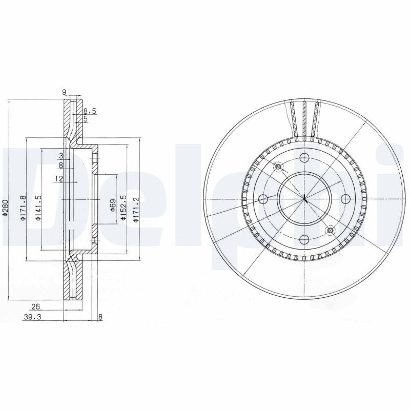 DELPHI BG4013 Brake Disc