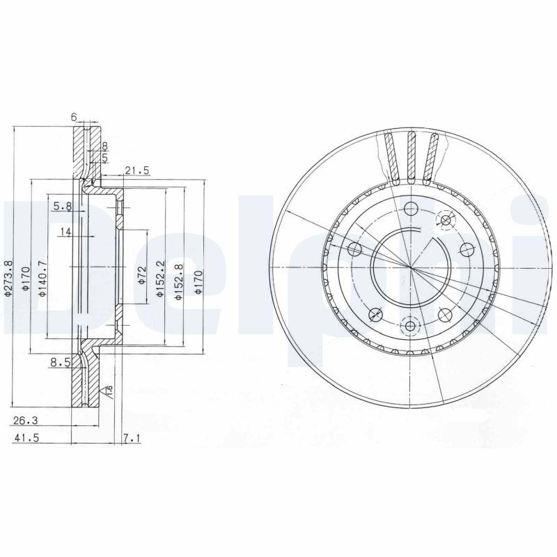 DELPHI BG4015 Brake Disc